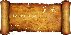 Firling Alba névjegykártya